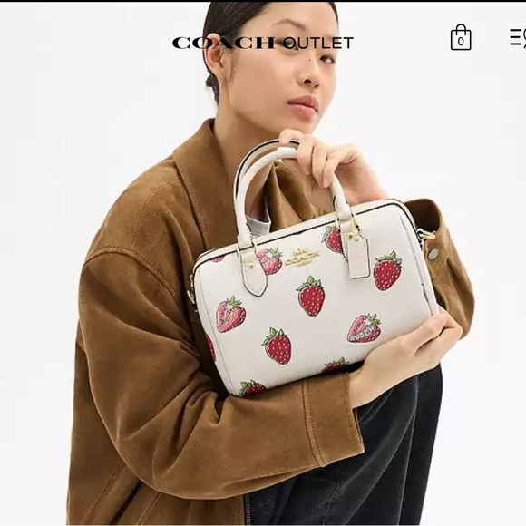 Coach Rowan Satchel Bag With Strawberry Print🍓✨ - Picture 4 of 7
